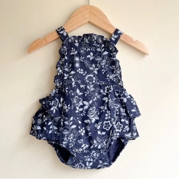 Janie and Jack Floral Romper - size 3-6 months - Picture 3 of 7